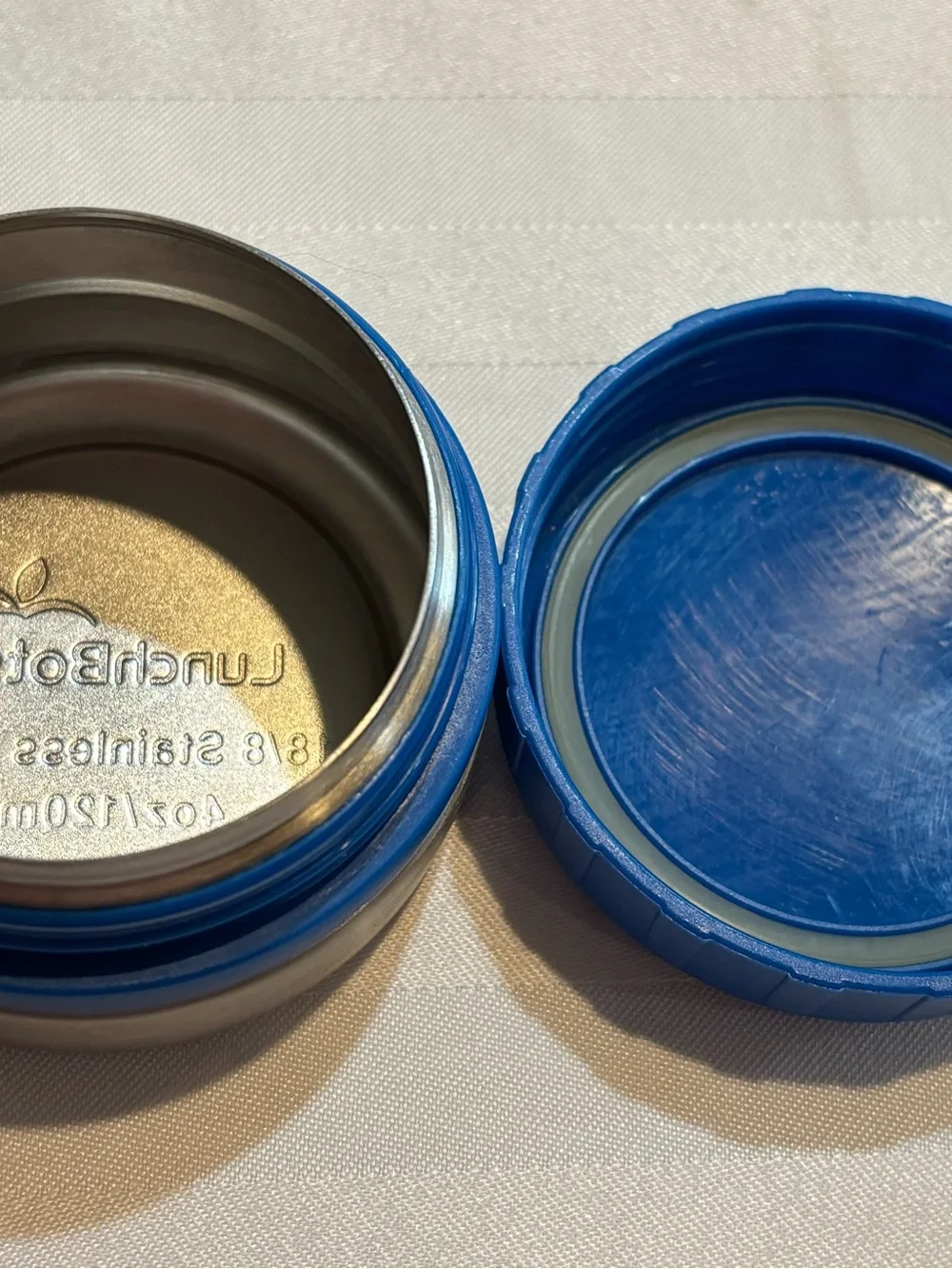 LunchBots Blue 18/8 Stainless Steel 4 oz/120ml Round Food Storage Container